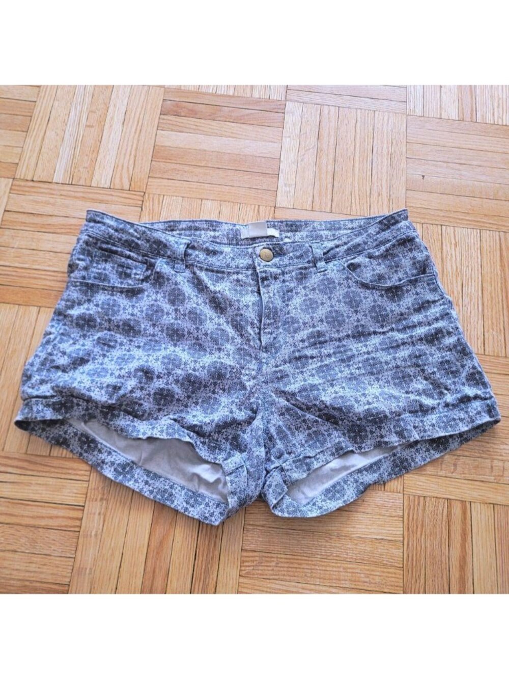 H&M Geometric Retro Abstract Pattern Cotton Summer Shorts (10)